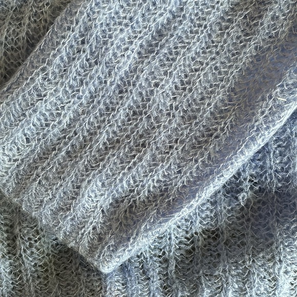 UNITED COLORS OF BENETTON sky blue super soft mohair blend cardigan size L - Picture 8 of 13